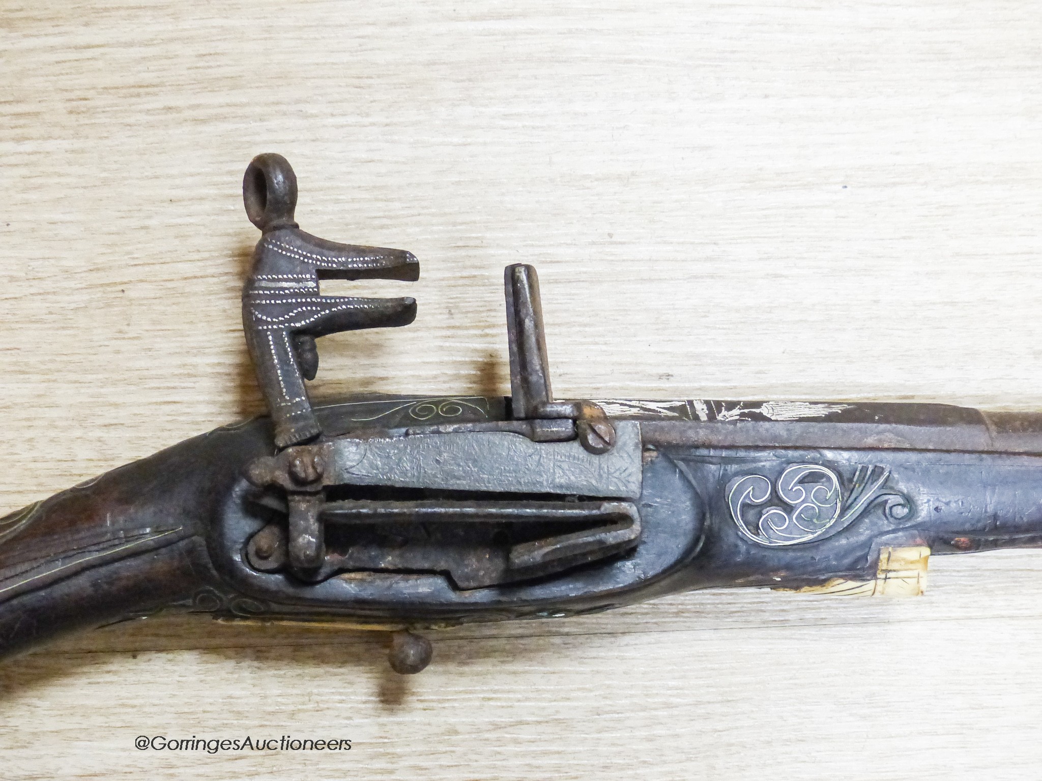 A Turkish market flintlock pistol, length 54cm